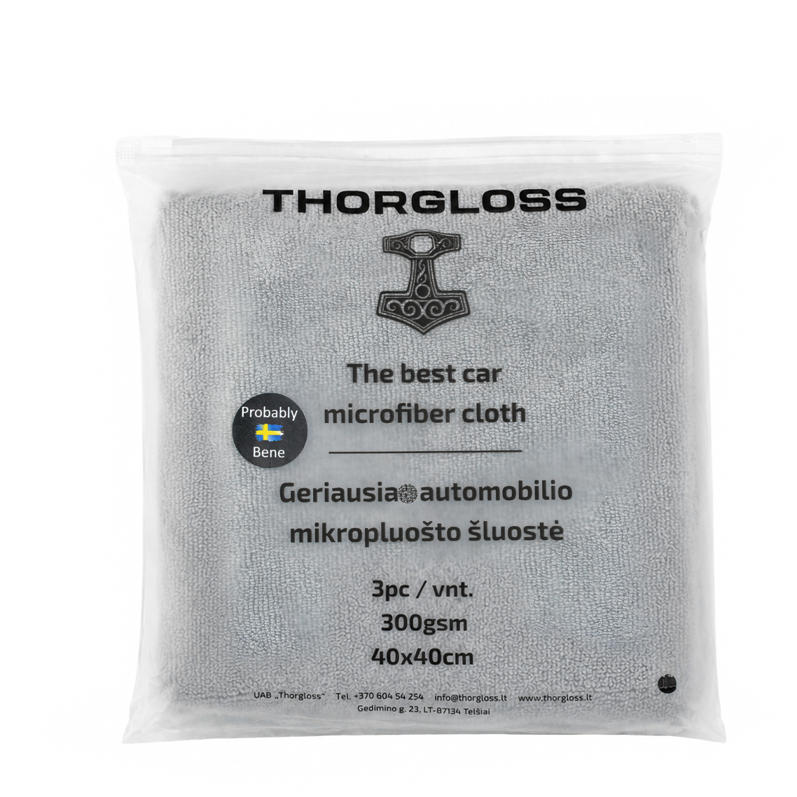 Thorgloss MIKROPLUOŠTO ŠLUOSČIŲ RINKINYS 3 VNT. 300 GSM